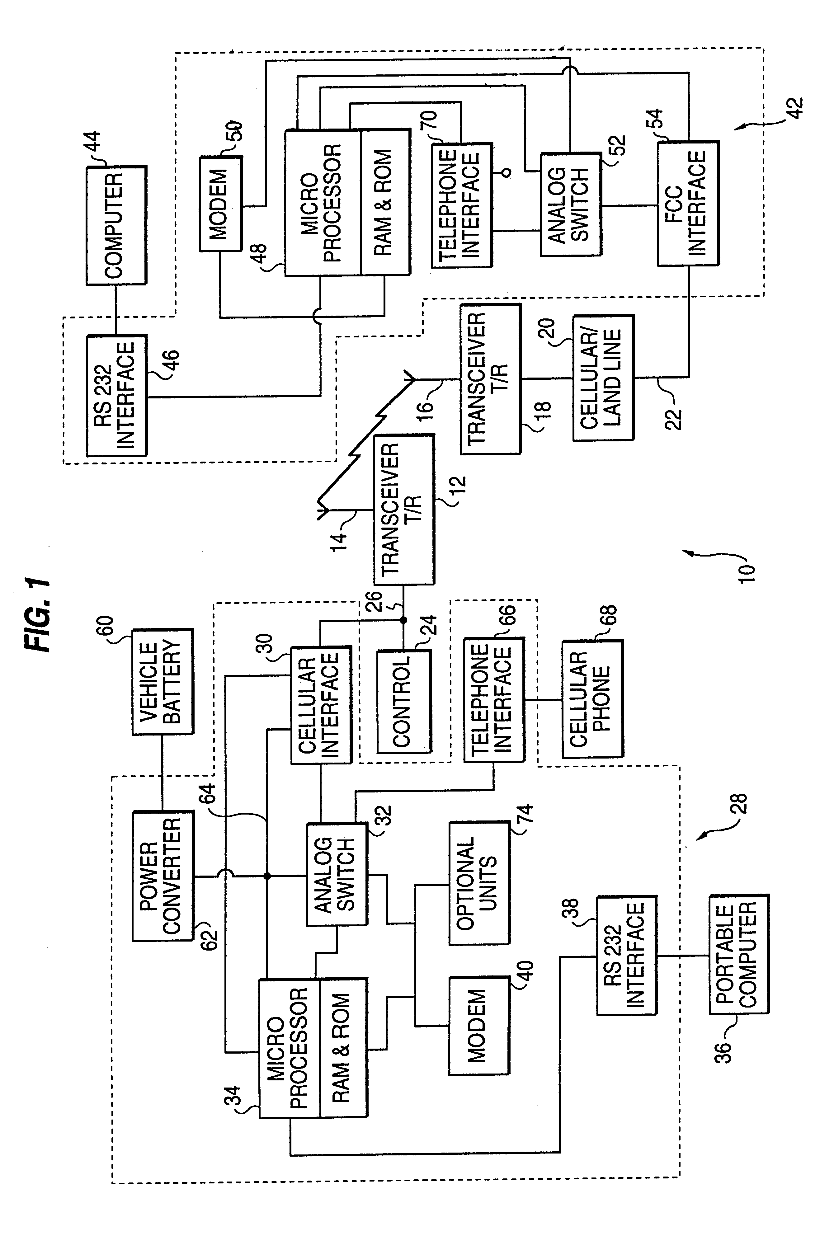 Cellular telephone data communication system and method