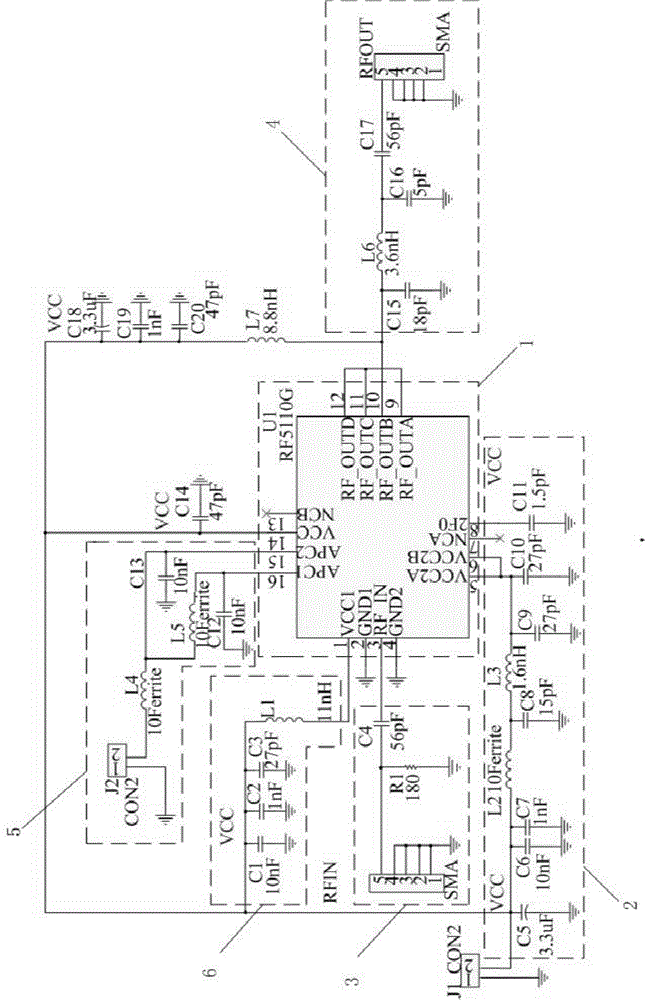 Radio frequency power amplifier module in train intelligent monitoring network node