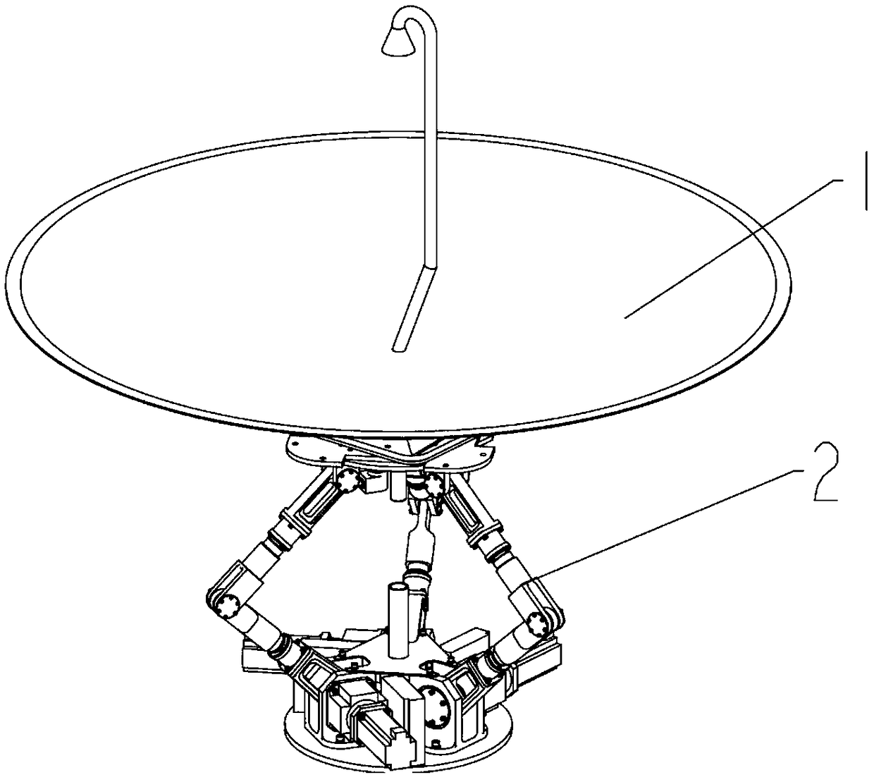 Symmetrical 4-degree of freedom series-parallel hybrid antenna structure system