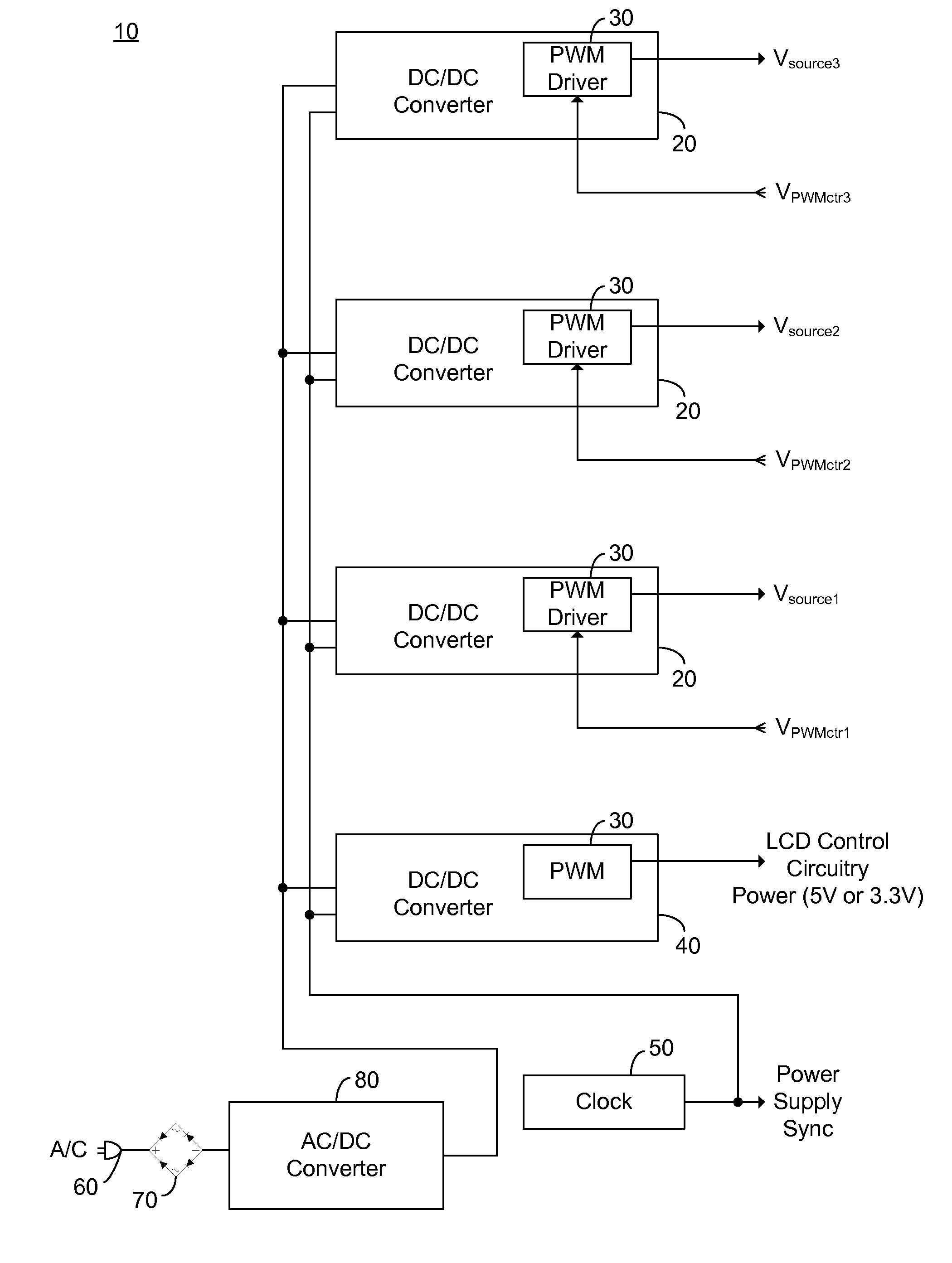 Secondary Side Post Regulation for LED Backlighting