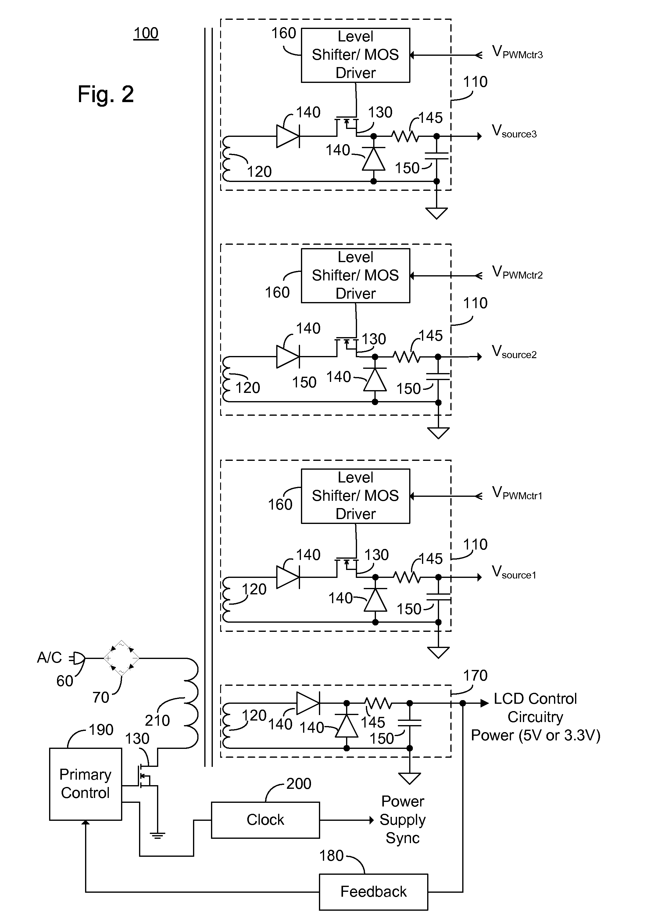 Secondary Side Post Regulation for LED Backlighting