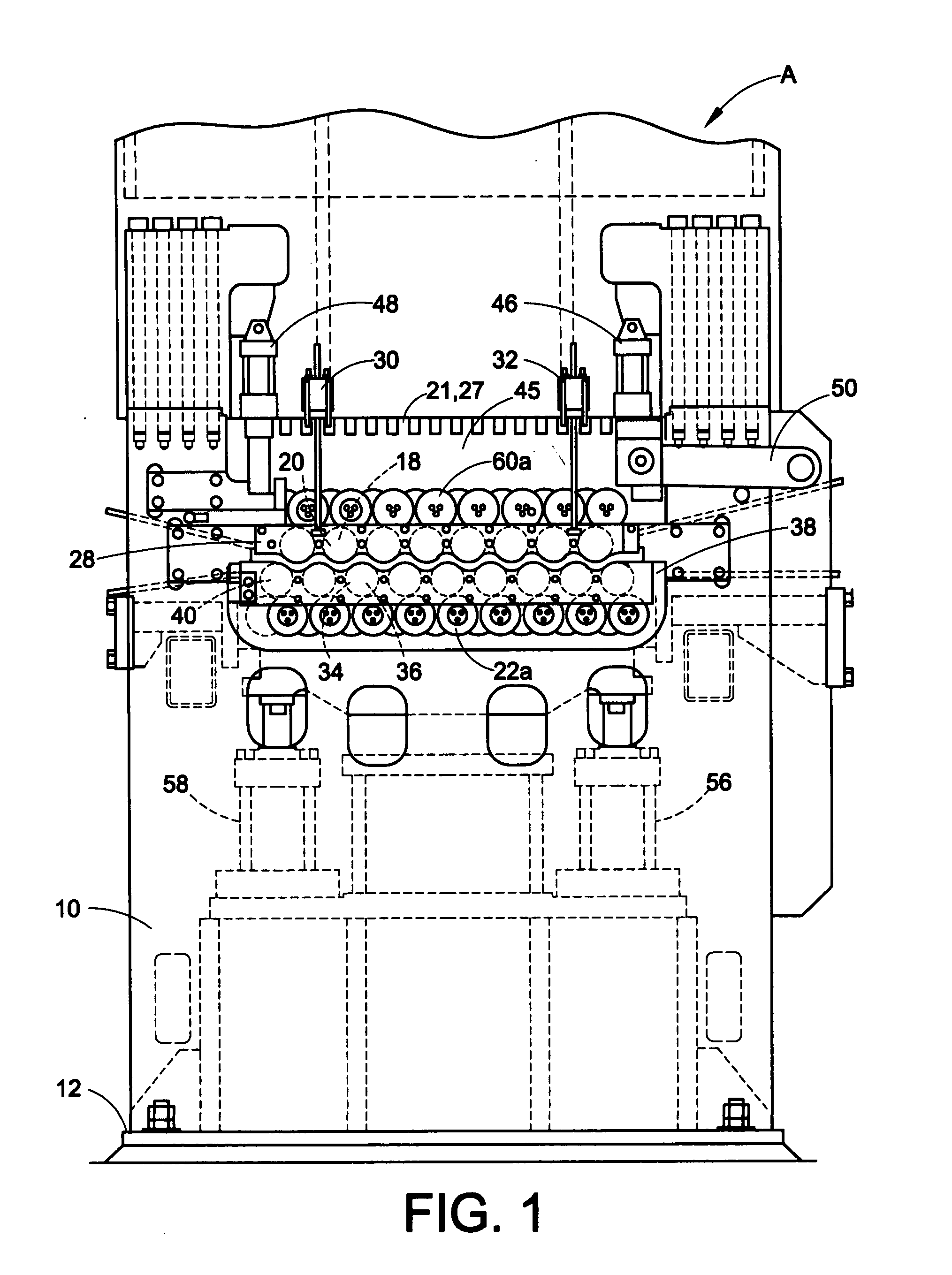 Cassette roller leveler with common back-up rolls