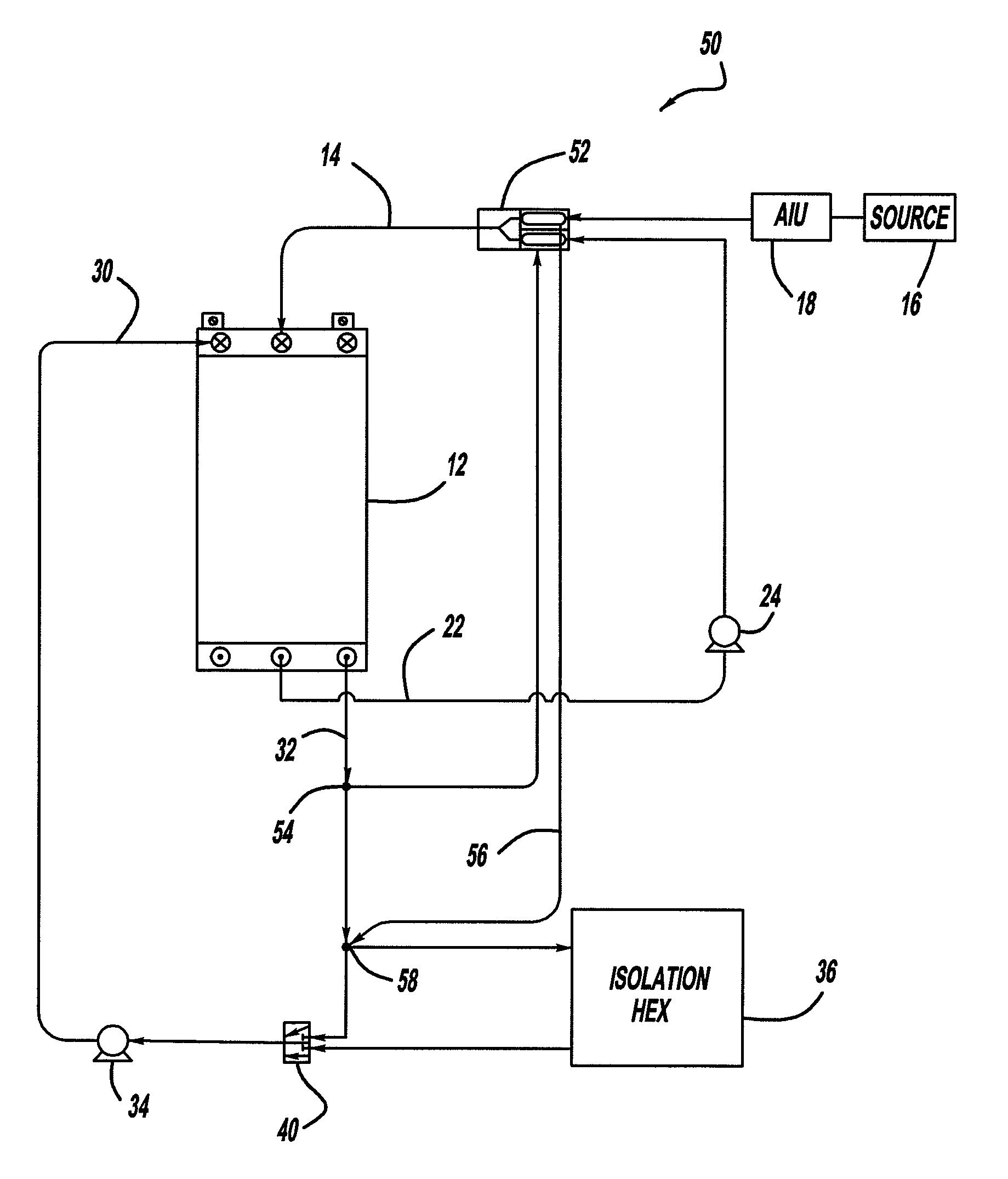 System stability and performance improvement with anode heat exchanger plumbing and re-circulation rate