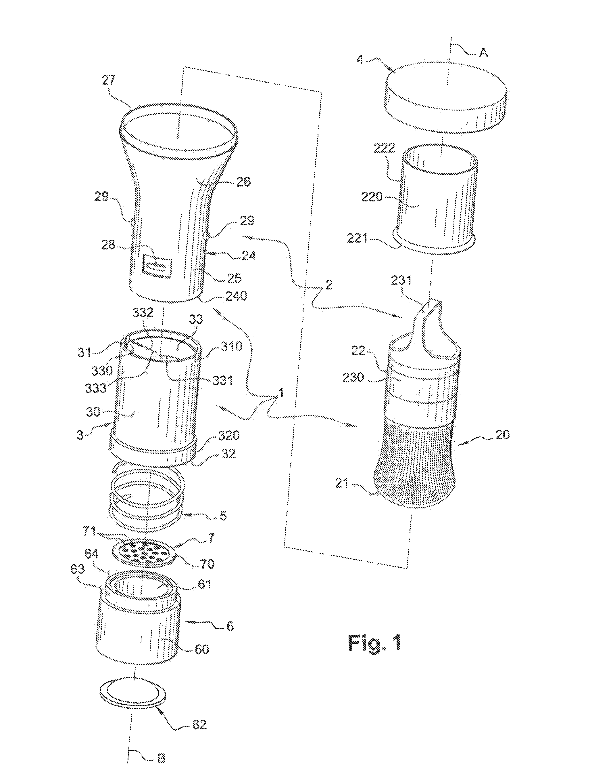 Device for packaging and applying a cosmetic product