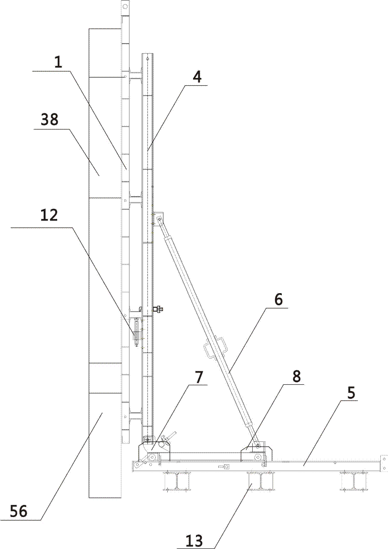 Hydraulic creeping formwork system and creeping formwork construction method