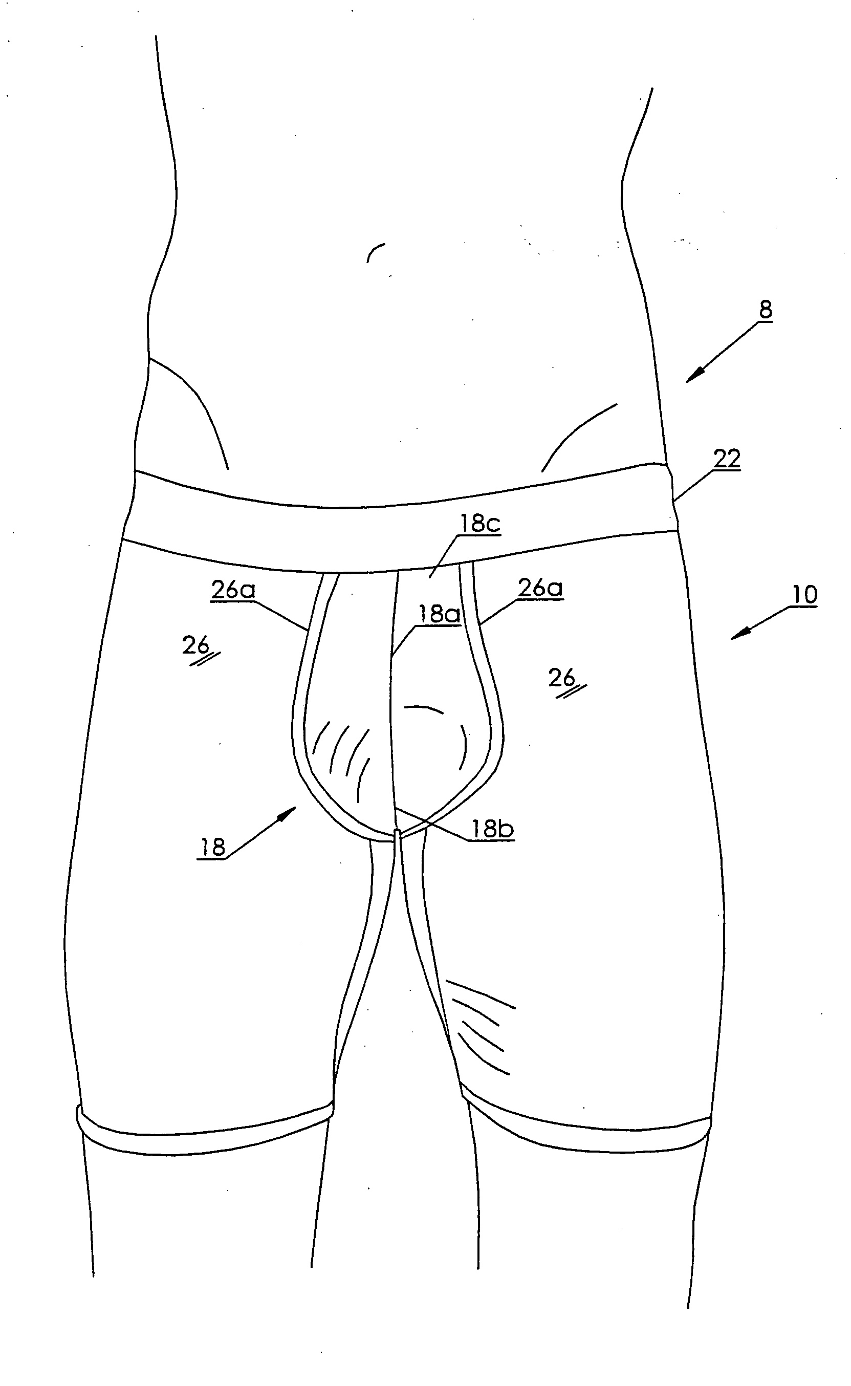 Underwear garment for a male