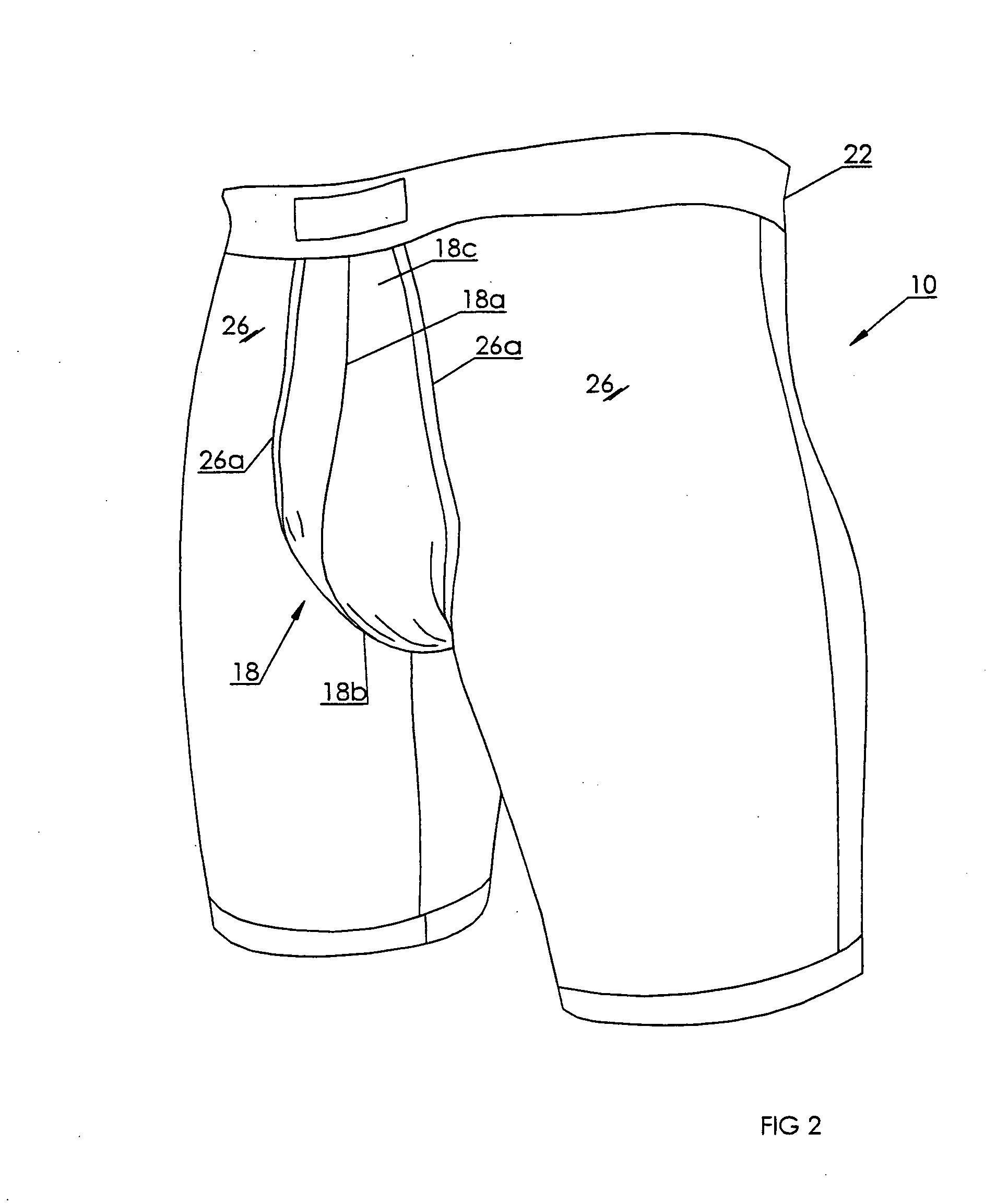 Underwear garment for a male