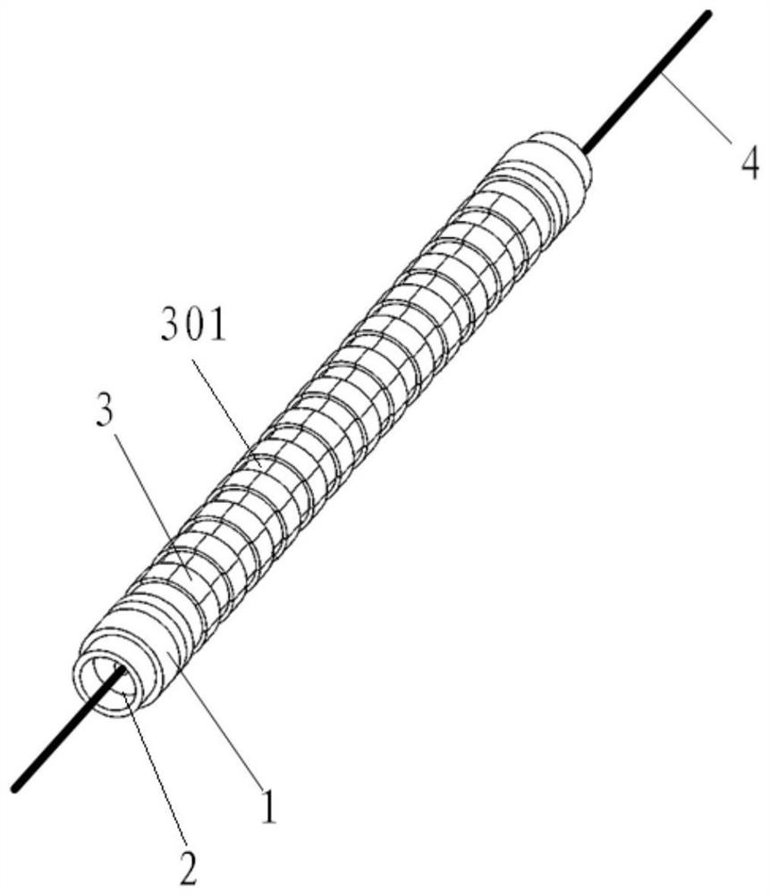 A bamboo fiber laser hydrophone packaging structure and assembling method thereof