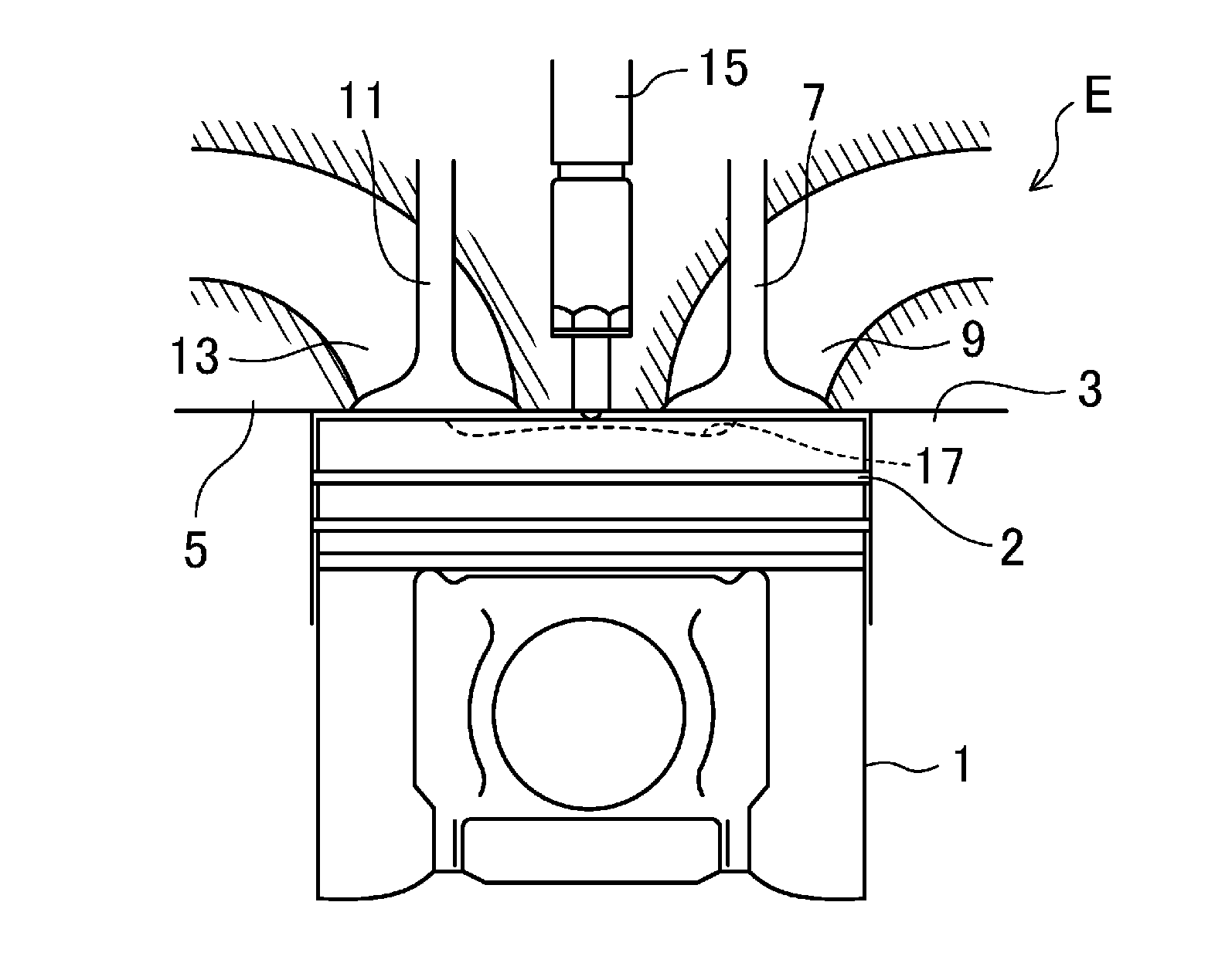 Heat-insulating structure of member facing engine combustion chamber, and process for producing same