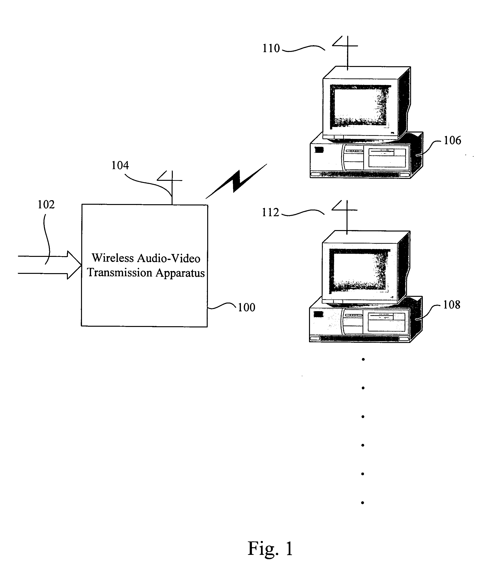 Wireless audio-video transmission apparatus