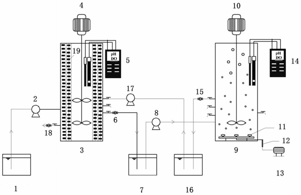 Device and method for treatment of urban domestic sewage based on short-range denitrification and phosphorus removal coupled with anaerobic ammonia oxidation