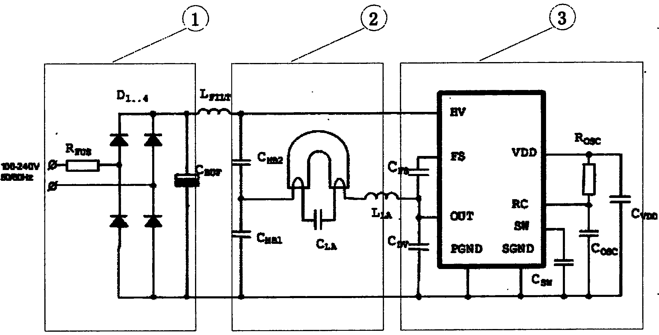 Digital energy-saving lamp circuit