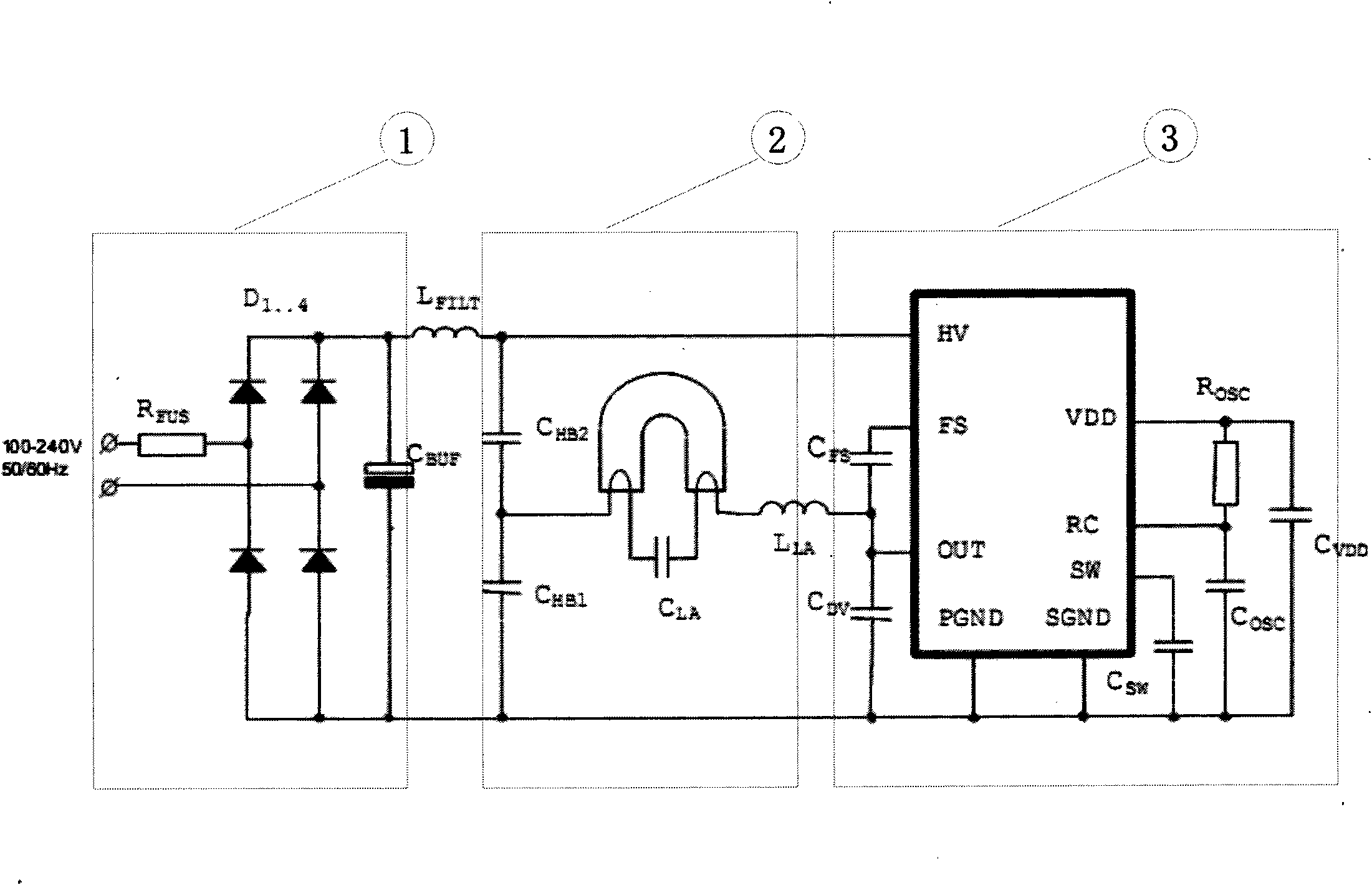 Digital energy-saving lamp circuit