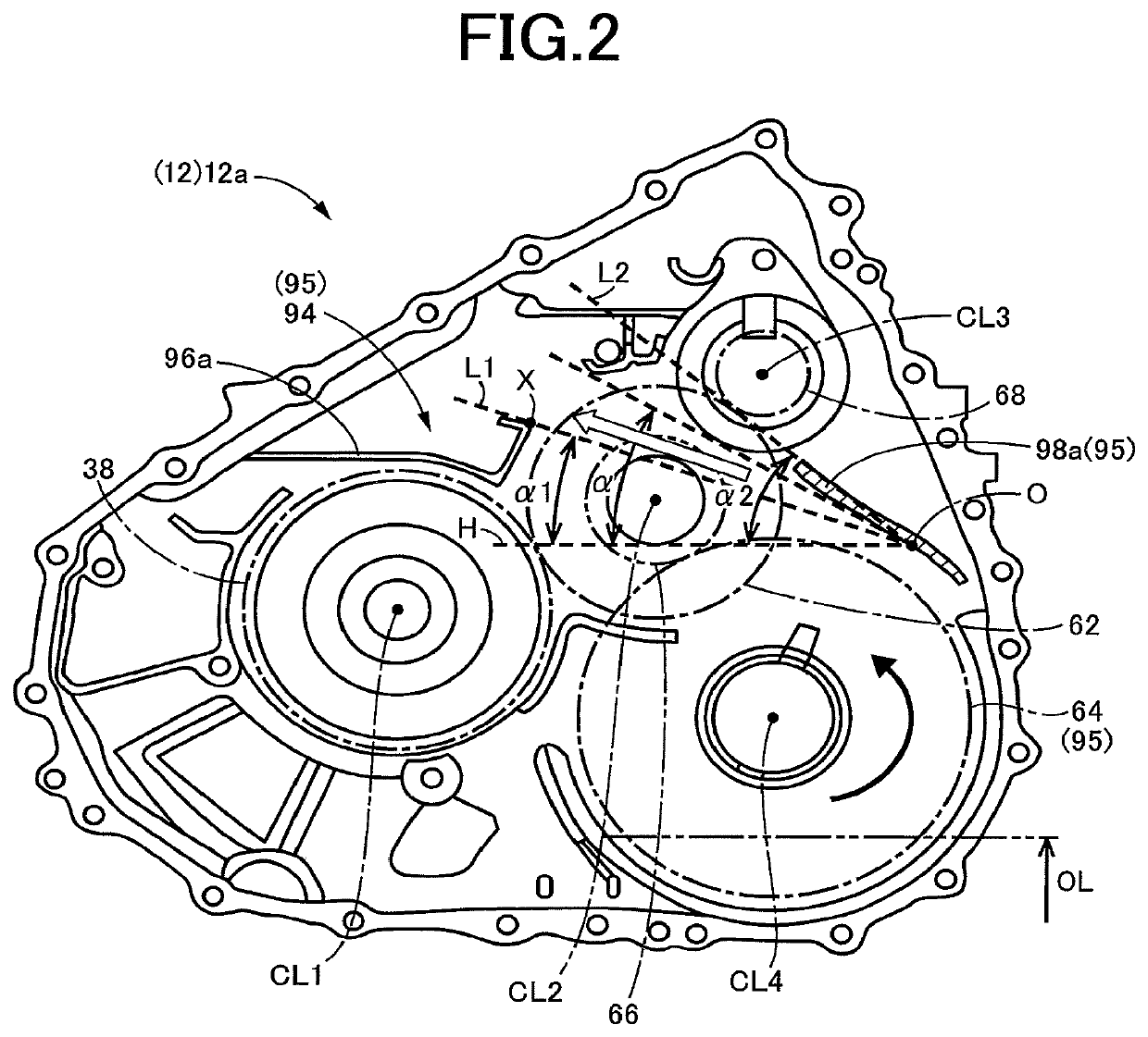 Lubricating device for components within casing structure of vehicular power transmitting system