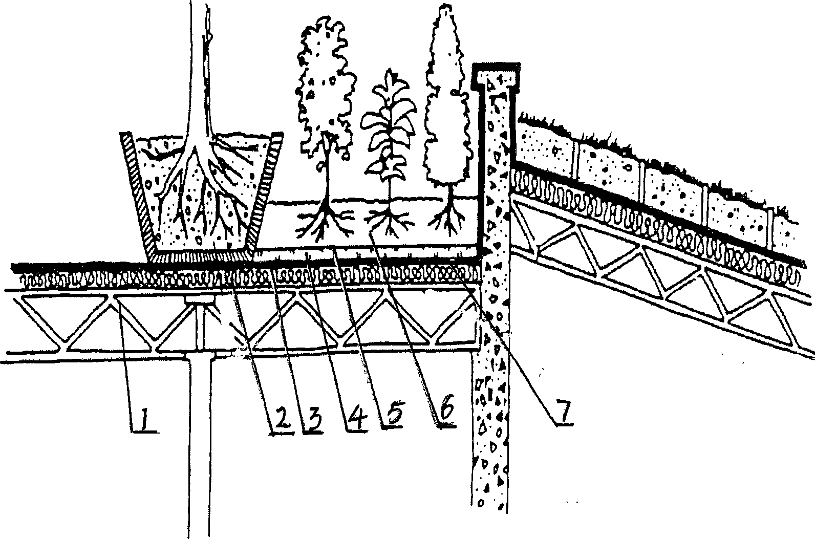 Base layer structure for ecological roof garden