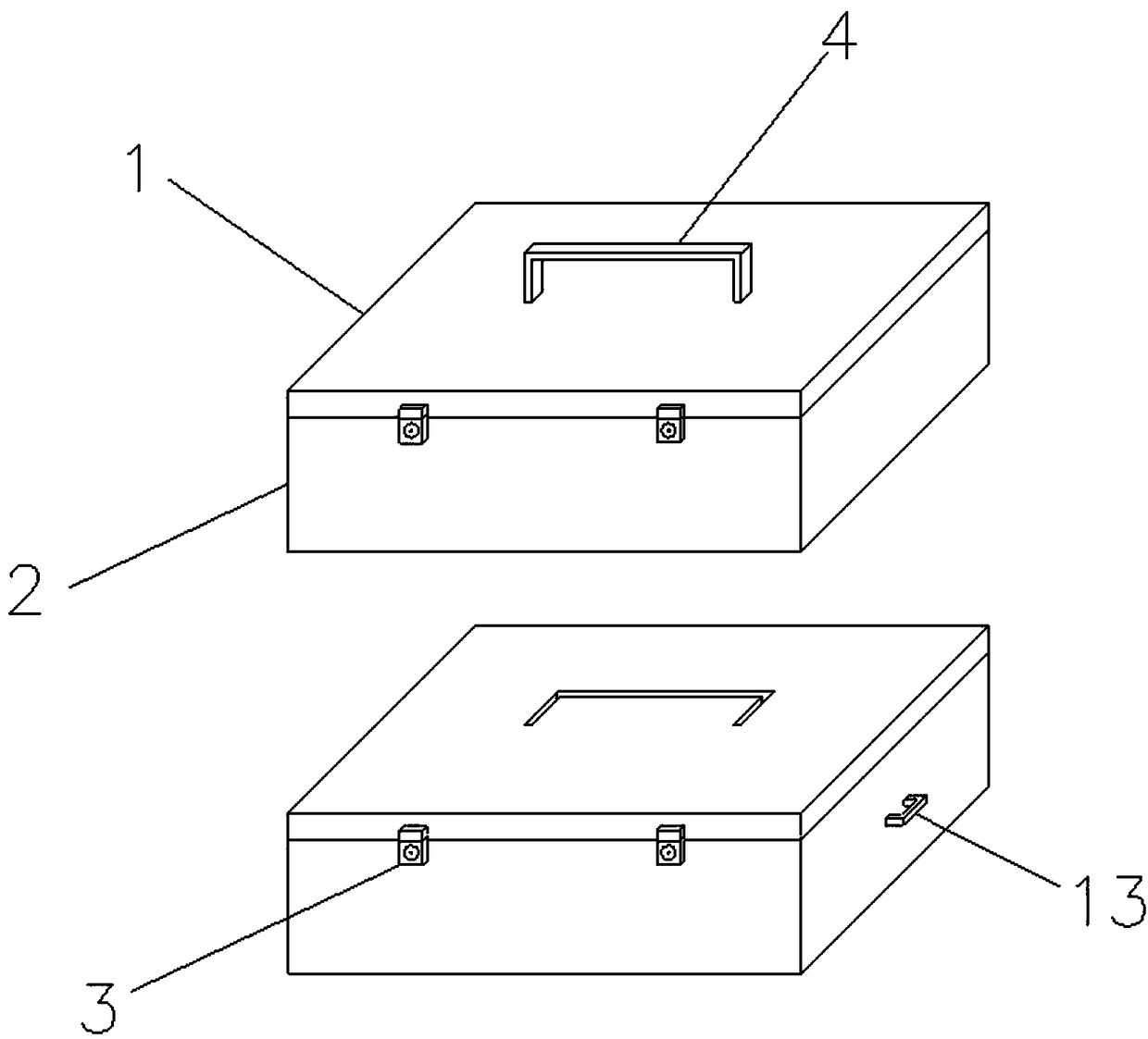 Portable box for storing fixing agent