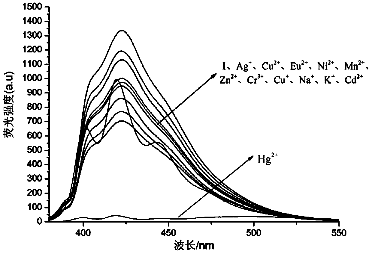 Multichannel molecular probe for detecting Hg&lt;2+&gt; and preparation method thereof