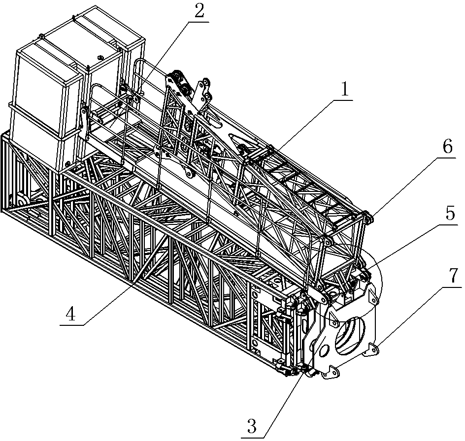 Foldable tower cap of miniature tower-type hoisting machinery