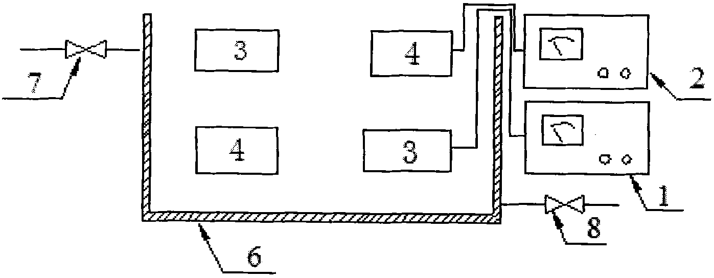 Ultrasonic sterilizing and algae removing method for industrial circulating cooling water system