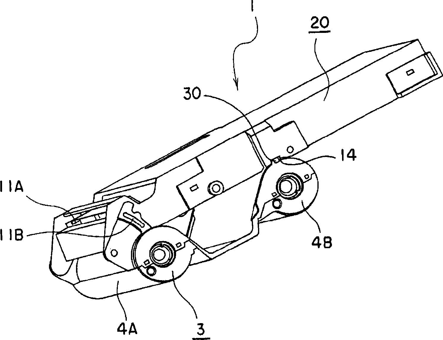 Ribbon cassette structure integrated with paper feed tray and printer using the ribbon cassette structure integrated with paper feed tray