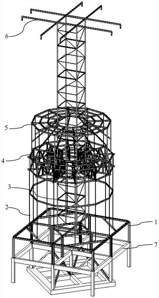 Construction method of high-altitude supporting operation frame based on bottom steel platform