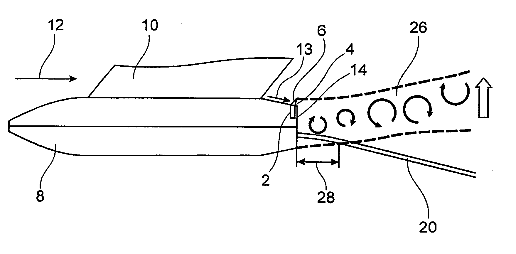 Deflection device for a stream body