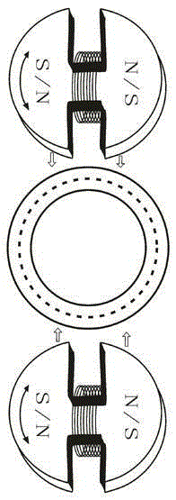 Bilaterally controlled excited pole-changing motor