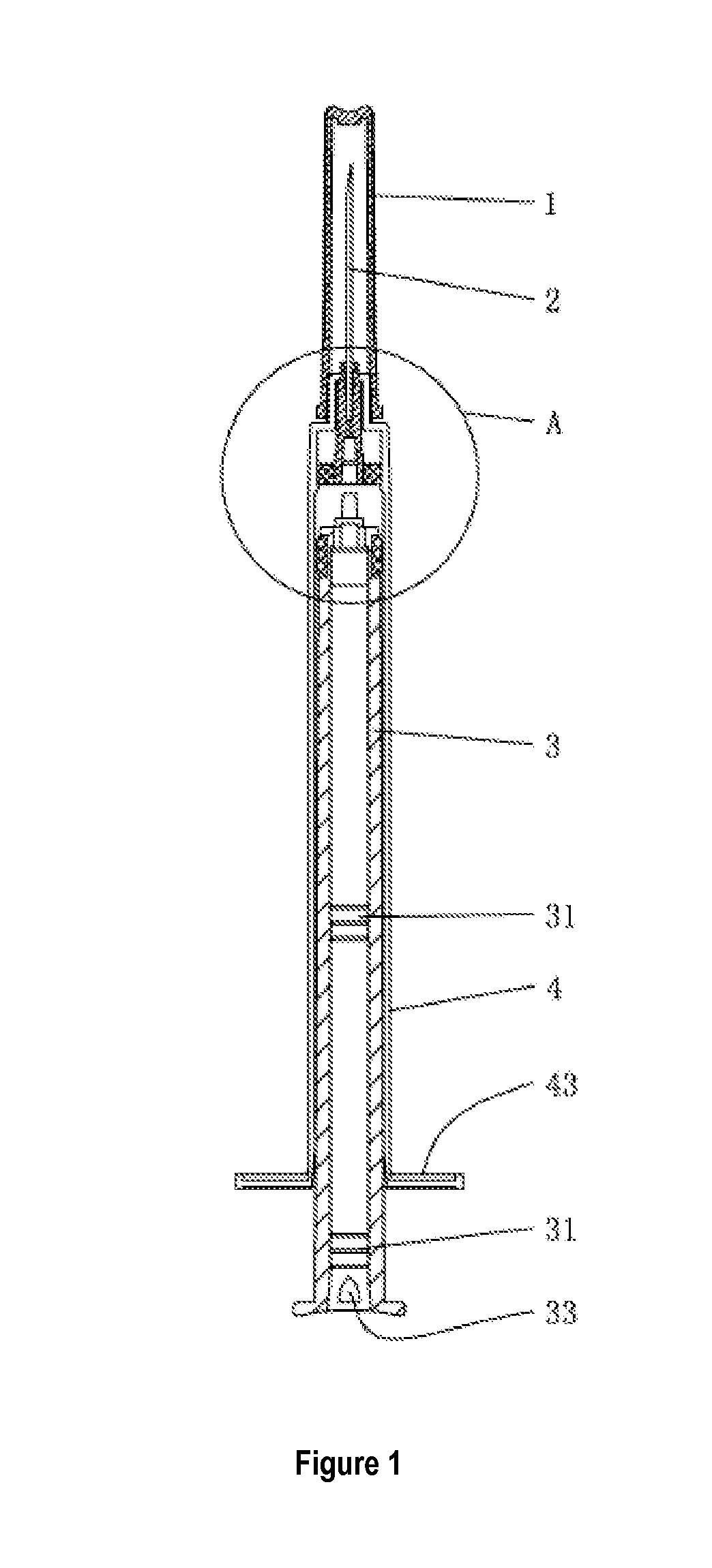 Pneumatic retractable self-destructing injection device