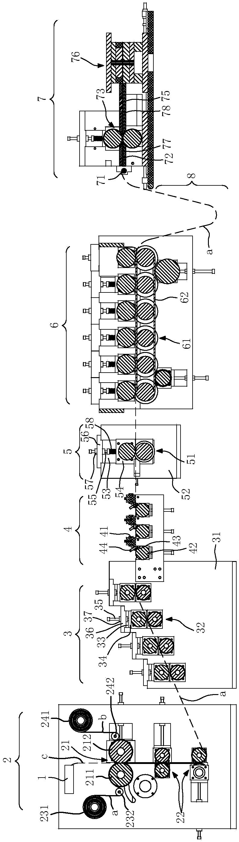 Full-automatic rolling composite molding machine for plastic sheet double-sided composite materials