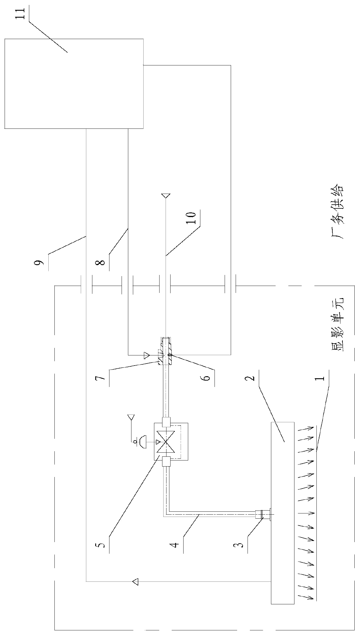 A developer solution constant temperature maintenance pipeline system