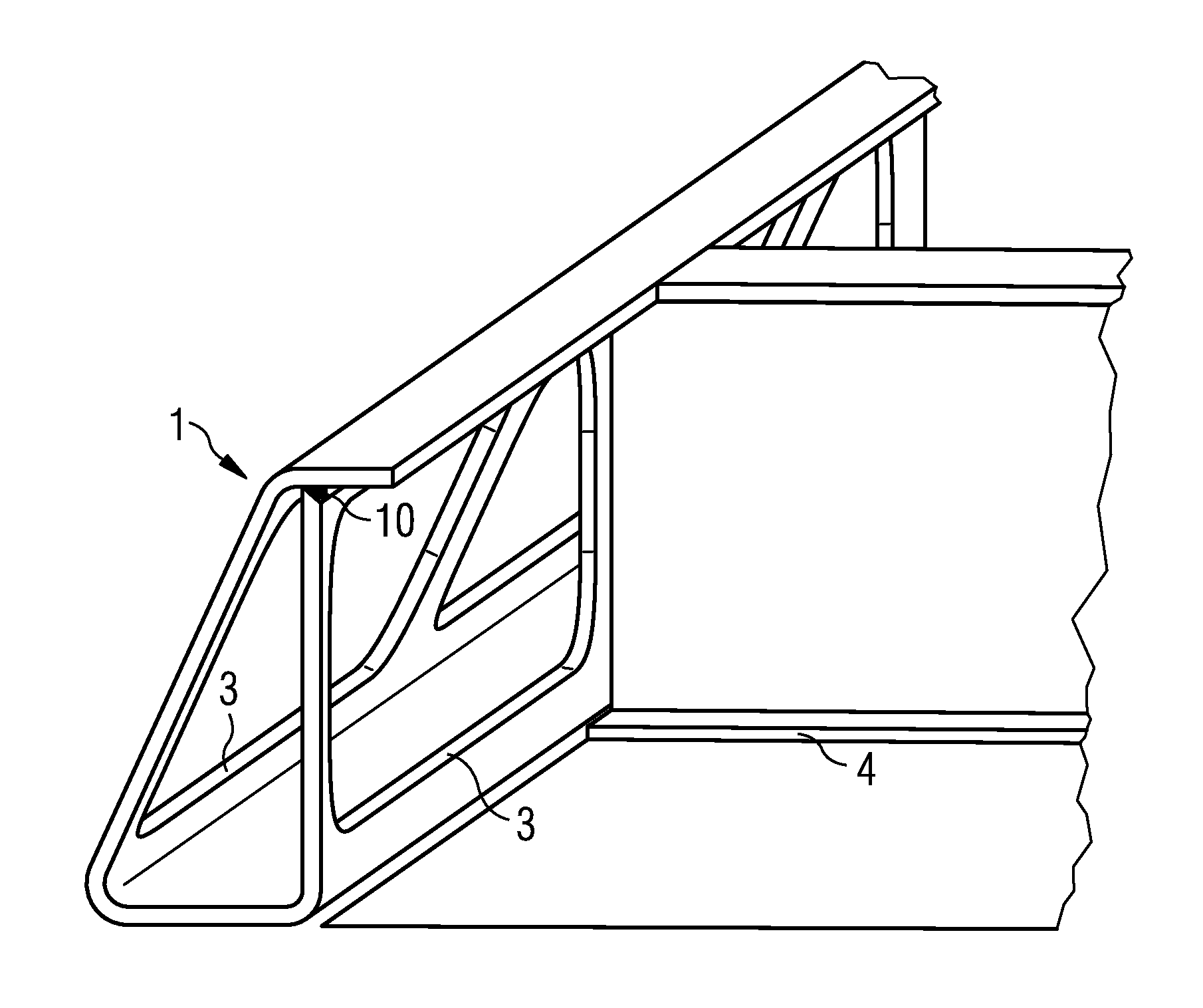 Reinforced longitudinal beam for a railway vehicle