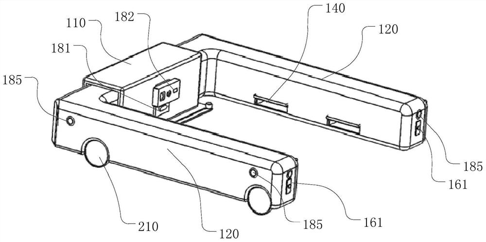 Material box carrying logistics robot