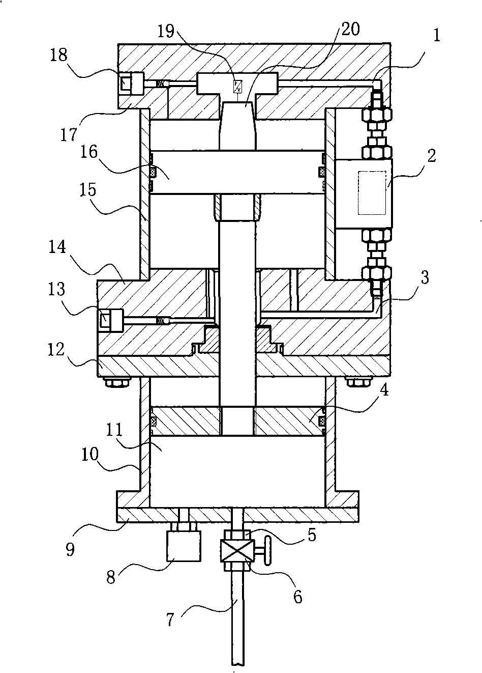 Parameter self-adapting and regulation leather bag type hydraulic accumulator