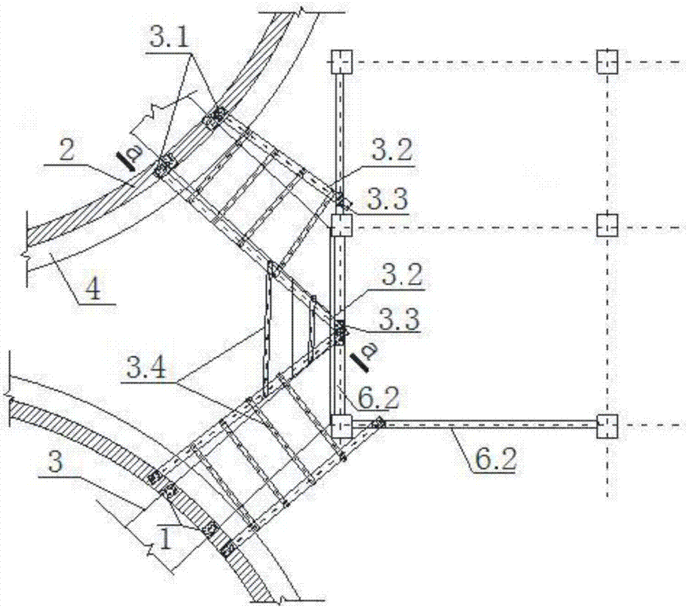 Granary top overhead section concrete construction platform and construction method