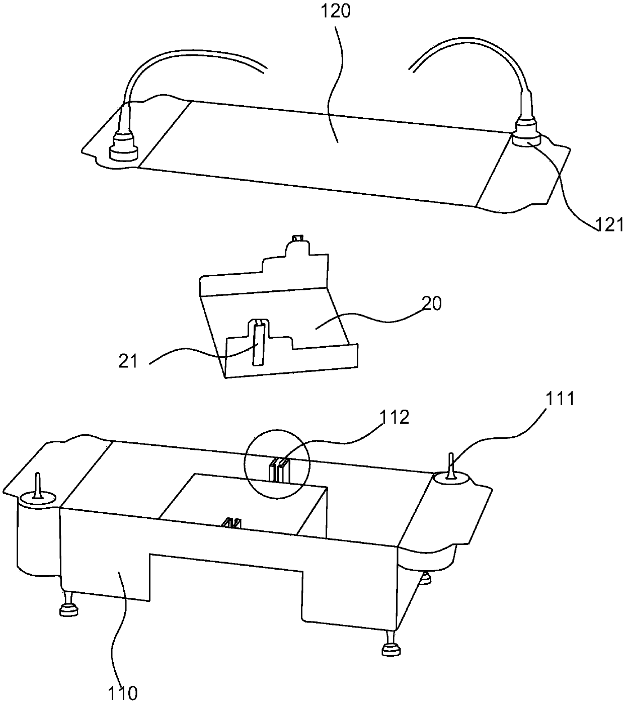 Electrophoresis tank convenient to fix rubber making plate