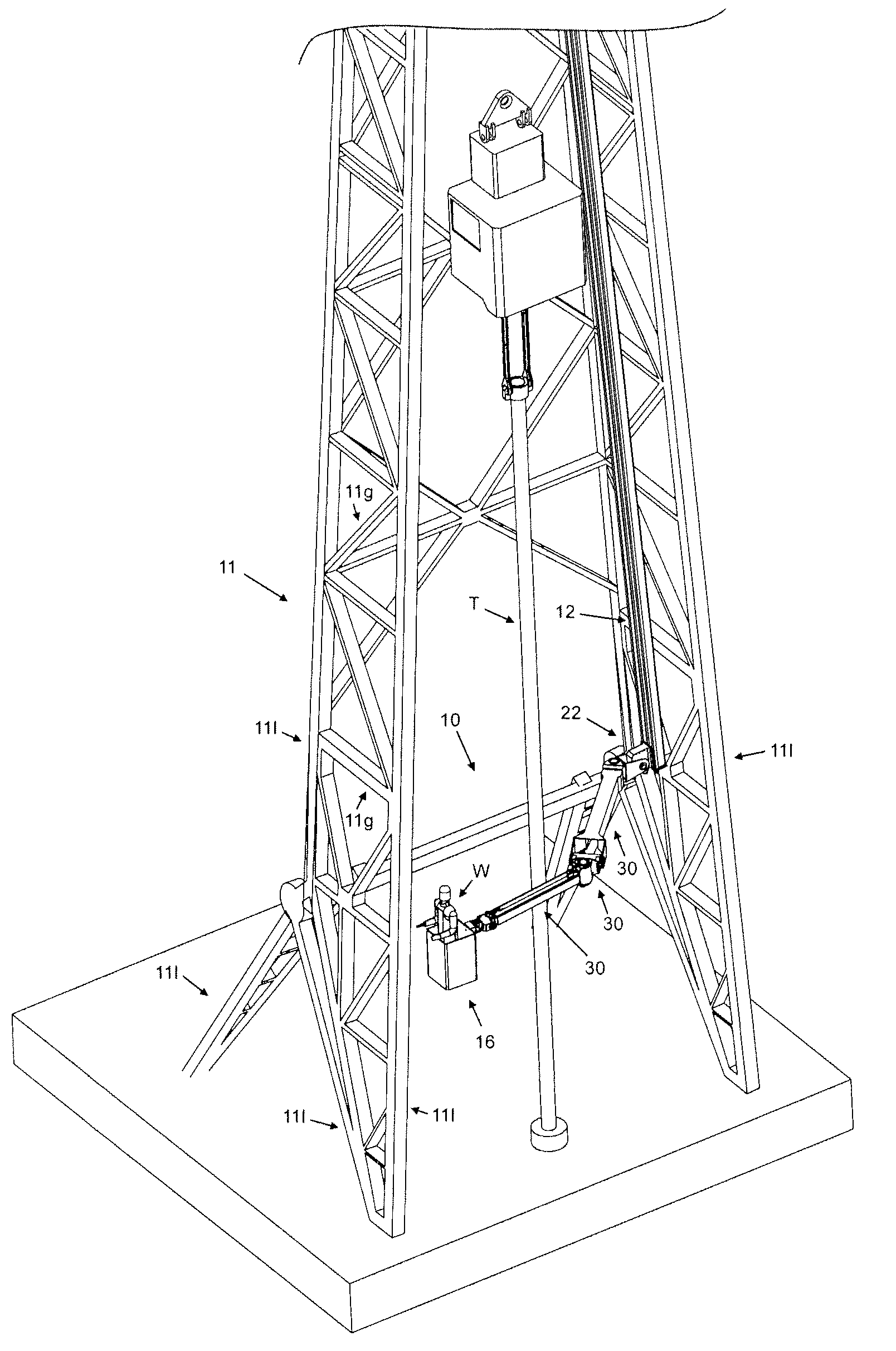 Adjustable work platform for pipe and casing stabbing operations