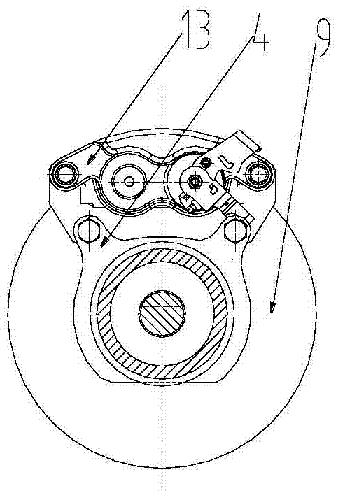 Forklift drive axle with disc brakes installed