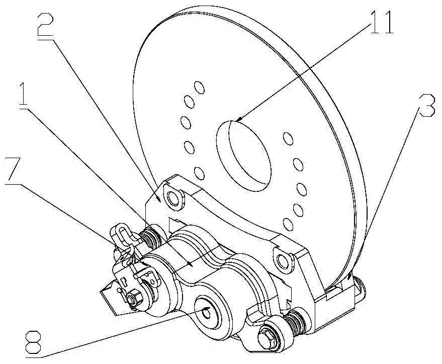 Forklift drive axle with disc brakes installed