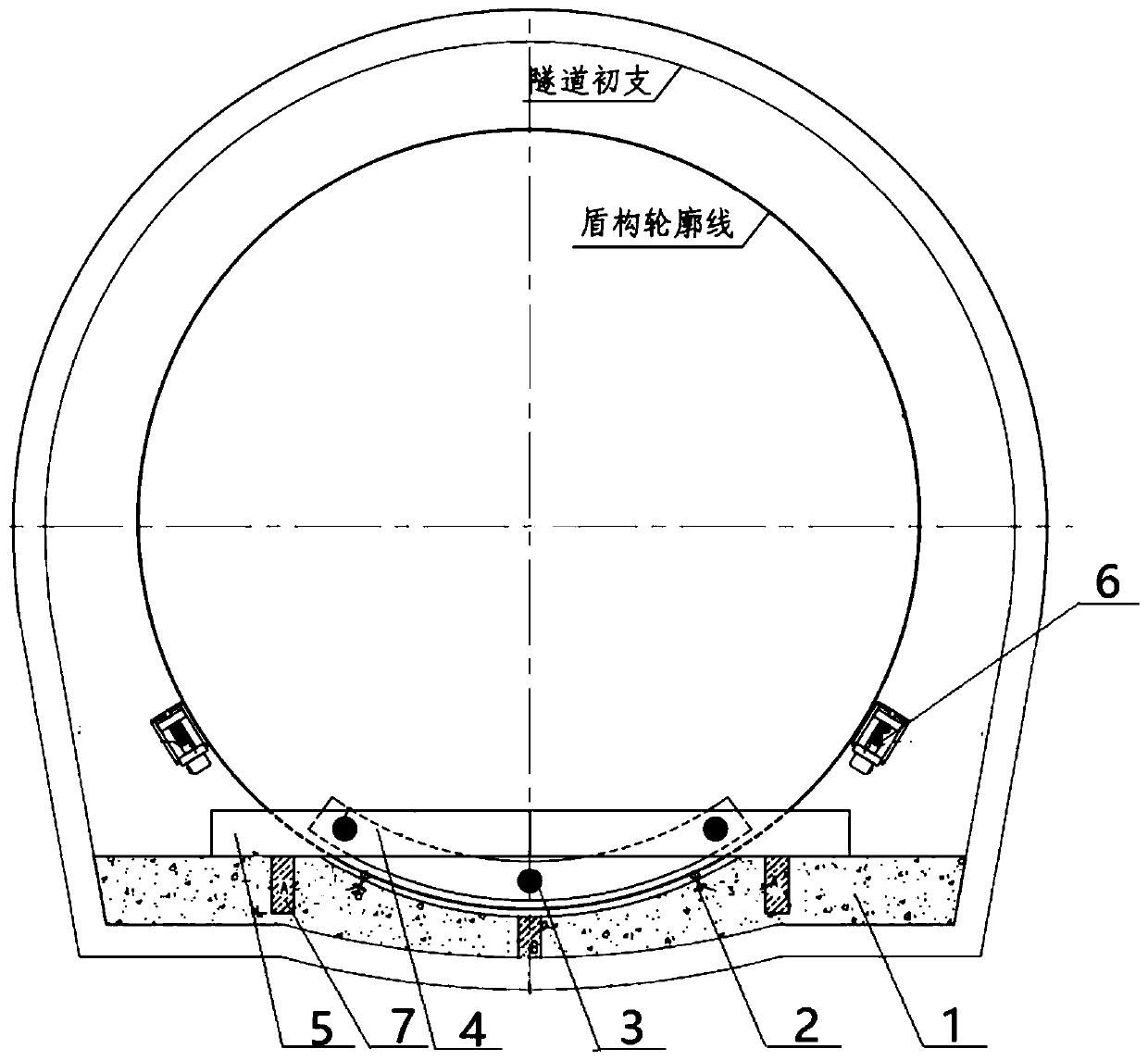 Device for shield plane sliding stepping in narrow space and construction method thereof