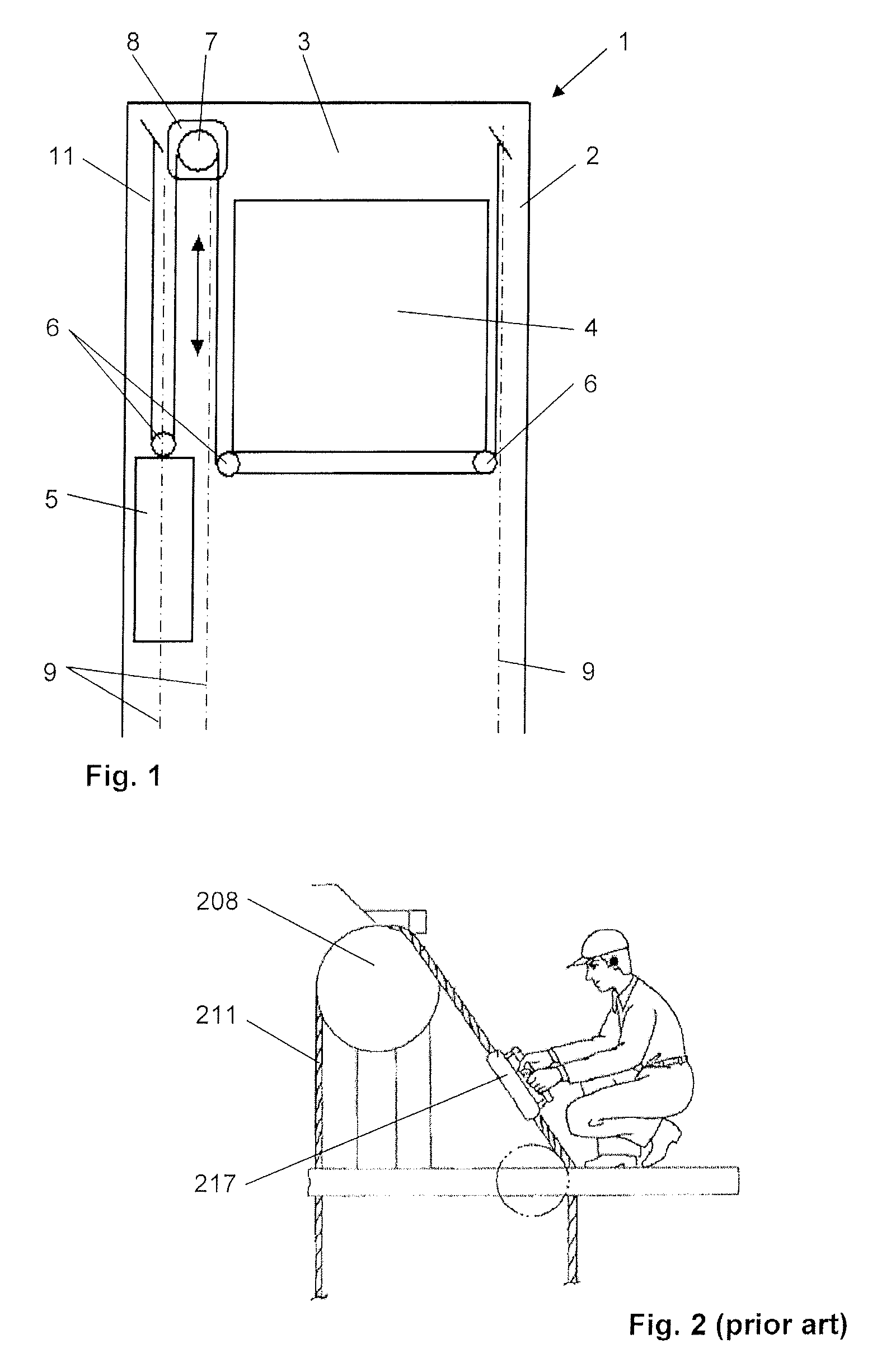 Elevator support means monitoring device and a method