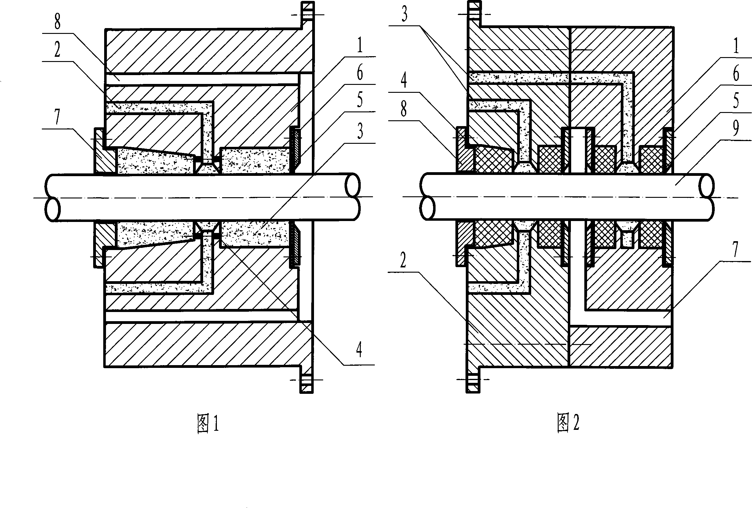 Break-free machine injection and plastic type multipurpose shaft gland