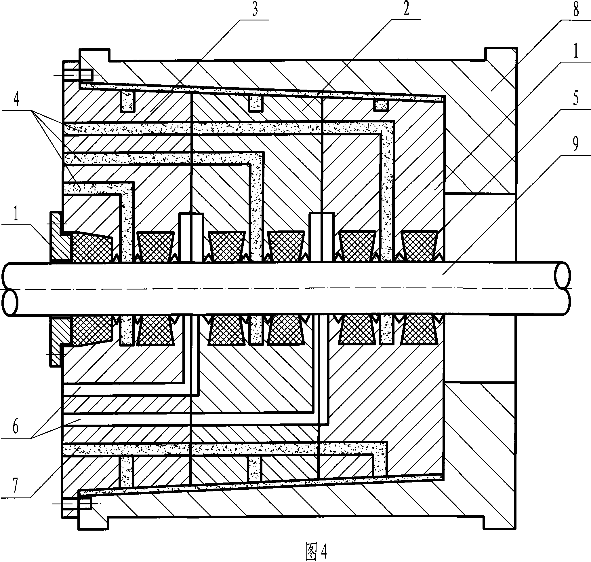 Break-free machine injection and plastic type multipurpose shaft gland