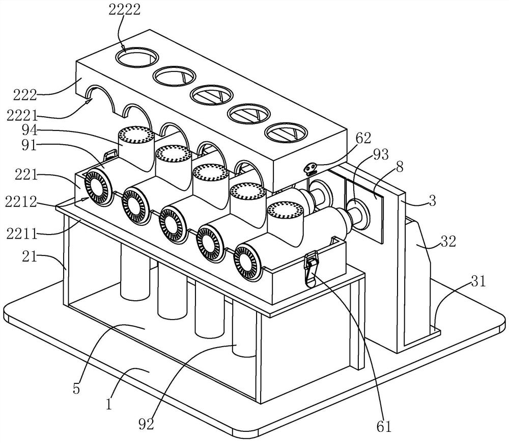 Test device and test method for fascia gun