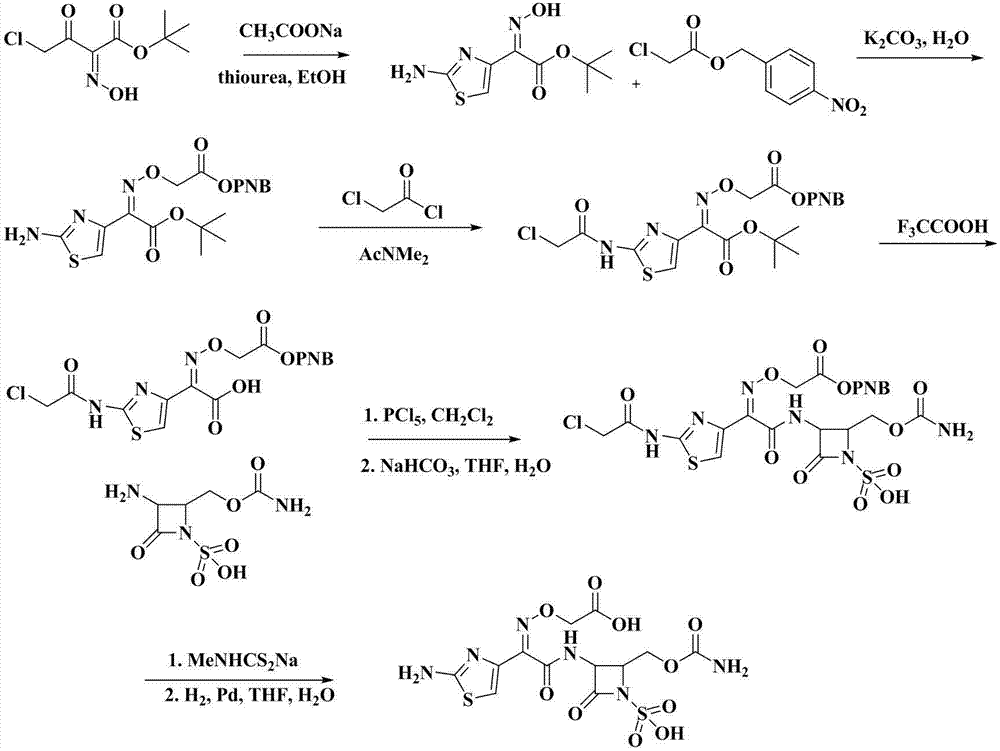 Synthetic method of Carumonam sodium