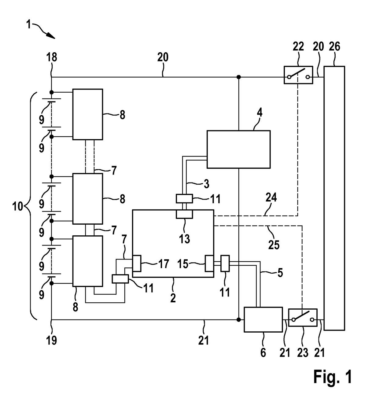 Battery management system for a battery having a plurality of battery cells, and method therefor