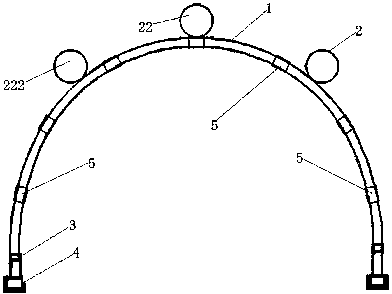 Inflating device for mounting tunnel wide-width waterproof board and construction method and mounting method