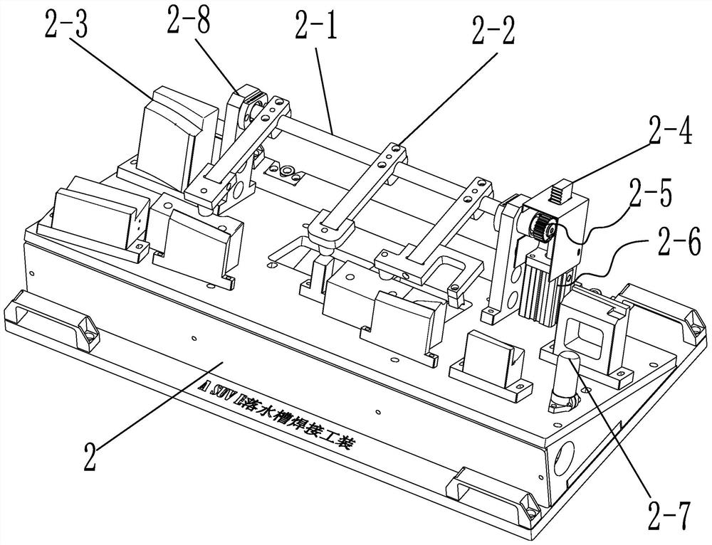 Semi-automatic welding equipment for automobile water falling groove