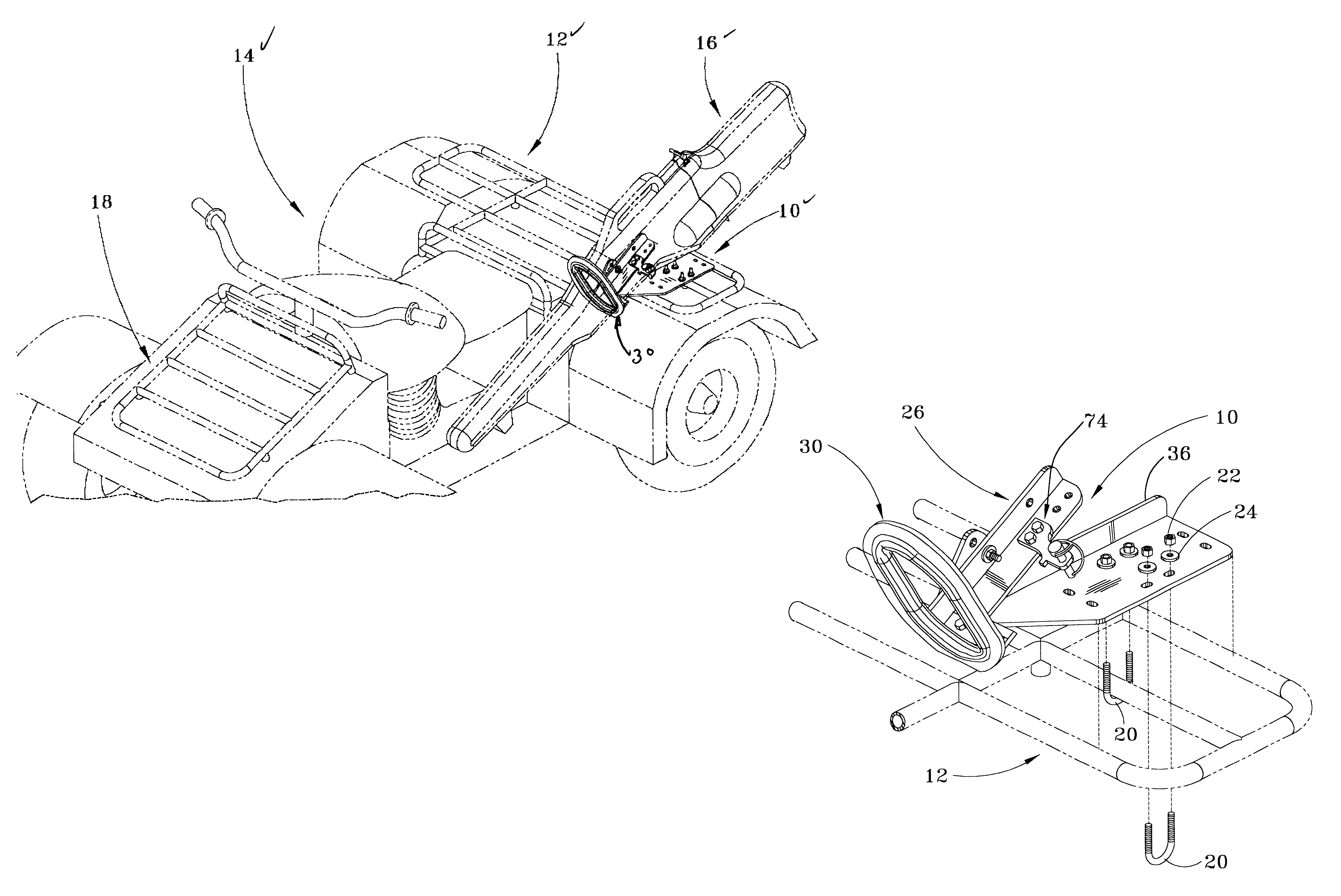 Gun boot mount for ATV