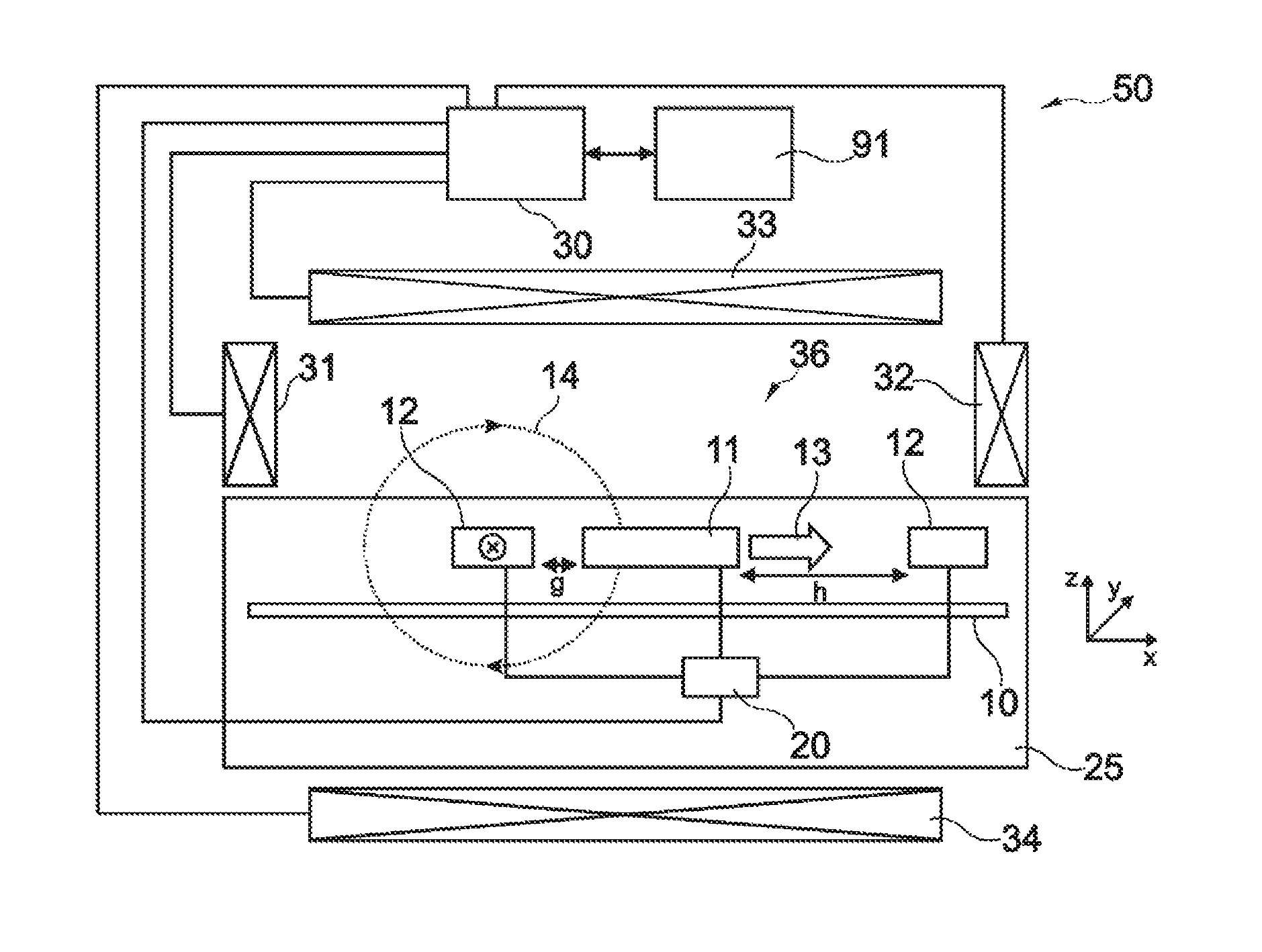 Sensor device for and a method of sensing magnetic particles