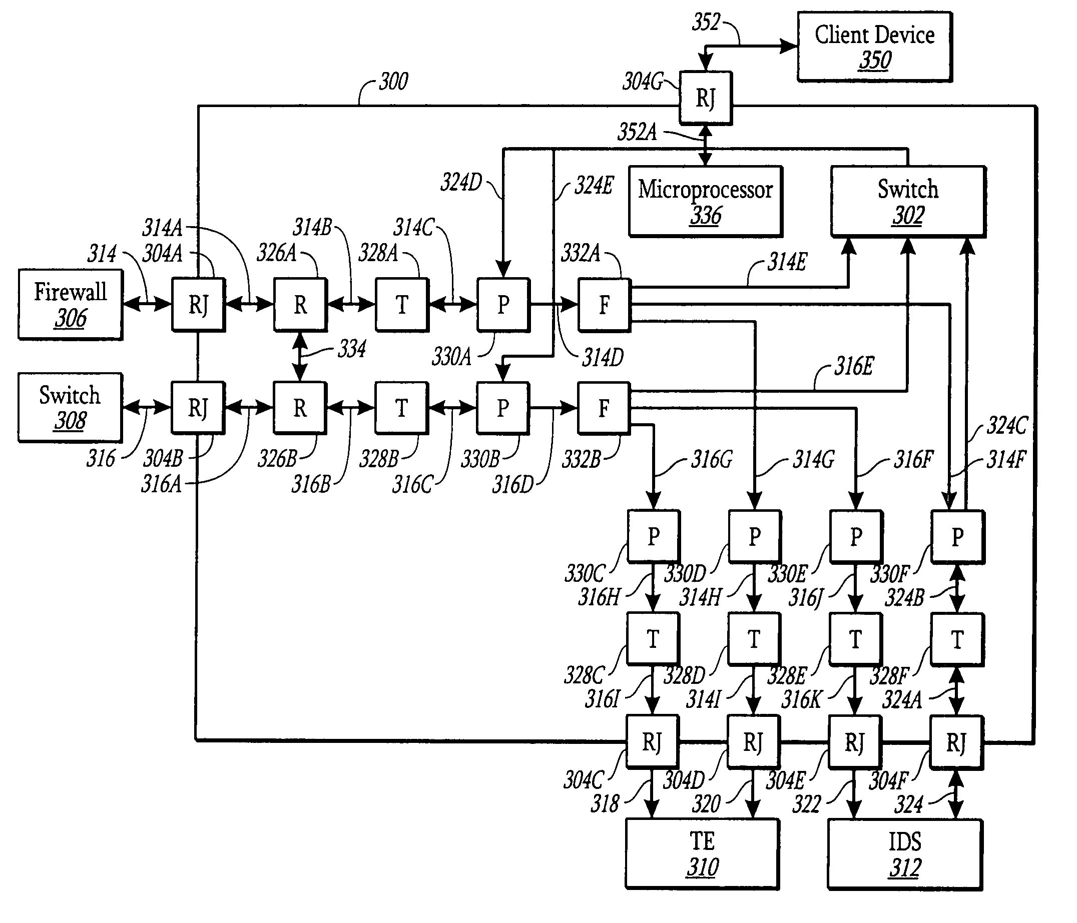 Network tap with integrated circuitry